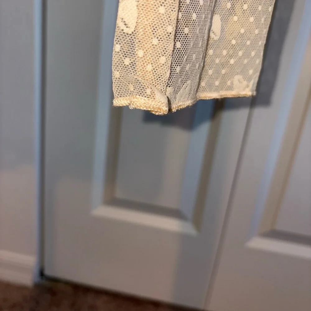 Cotton Candy Sheer Beige Bow Crop Top